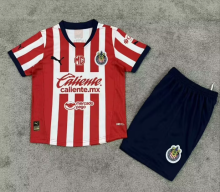 24/25 Chivas Home Kids Kits Soccer Jersey