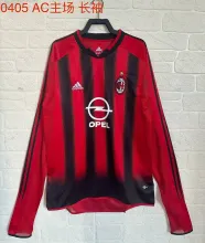 2004/2005  AC Milan Home Long Sleeve 1:1 Retro Soccer Jersey