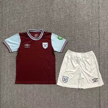 24/25   West Ham United Home Kids Kits 1:1 Quality Soccer Jersey