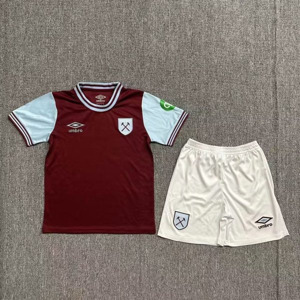 24/25 West Ham United Home Kids Kits 1:1 Quality Soccer Jersey