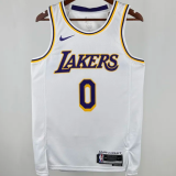 2025 Lakers WETBROOK #0 White  1:1 Quality NBA Jersey 热压