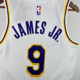 2025 Lakers JAMES JR. #9 White 1:1 Quality NBA Jersey热压
