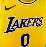 2025 Lakers WETBROOK #0 Yellow 1:1 Quality NBA Jersey热压