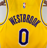 2025 Lakers WETBROOK #0 Yellow 1:1 Quality NBA Jersey热压