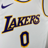 2025 Lakers WETBROOK #0 White  1:1 Quality NBA Jersey 热压