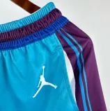 24/25 Hornets Blue Retro Training Shorts 1:1 Quality NBA Pants