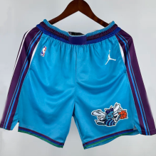 24/25 Hornets Blue Retro Training Shorts 1:1 Quality NBA Pants