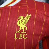 24/25   Liverpool Home Red  Long Sleeve Player 1:1 Quality Soccer Jersey