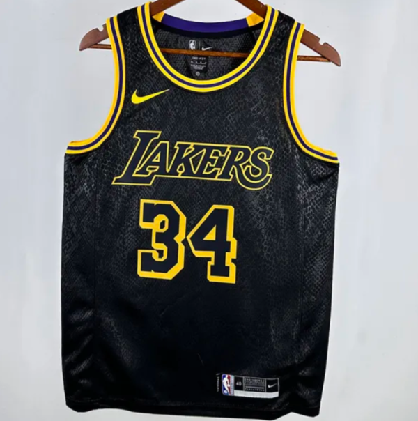 24/25 Lakers ONEAL #34  Black 1:1 Quality NBA Jersey