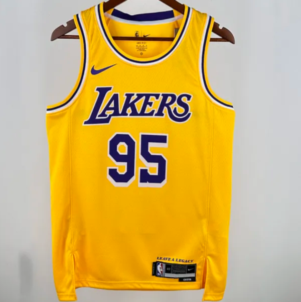 24/25 Lakers TOSCANO #95 Yellow 1:1 Quality NBA Jersey
