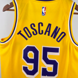 24/25 Lakers TOSCANO #95 Yellow 1:1 Quality NBA Jersey
