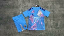 24/25 Real Madrid Goalkeeper Blue Kids Kits 1:1 Soccer Jersey