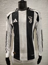 24/25 Juventus Home Long Sleeve Player 1:1 Quality Soccer Jersey