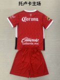 24/25  Toluca FC Home  Kids Kits 1:1 Quality Soccer Jersey
