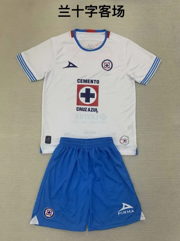 24/25 Cruz Azul Away Fans Kids Kits 1:1 Quality Soccer Jersey