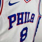 2025 76ers GEORGEG #8 White 1:1 Quality NBA Jersey 热压