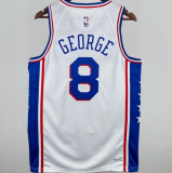 2025 76ers GEORGEG #8 White 1:1 Quality NBA Jersey 热压