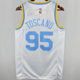 2025 Lakers TOSCANO #95 White Retro 1:1 Quality NBA Jersey 热压