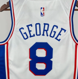 2025 76ers GEORGEG #8 White 1:1 Quality NBA Jersey 热压