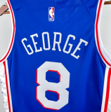 2025 76ers GEORGEG #8 Blue 1:1 Quality NBA Jersey 热压