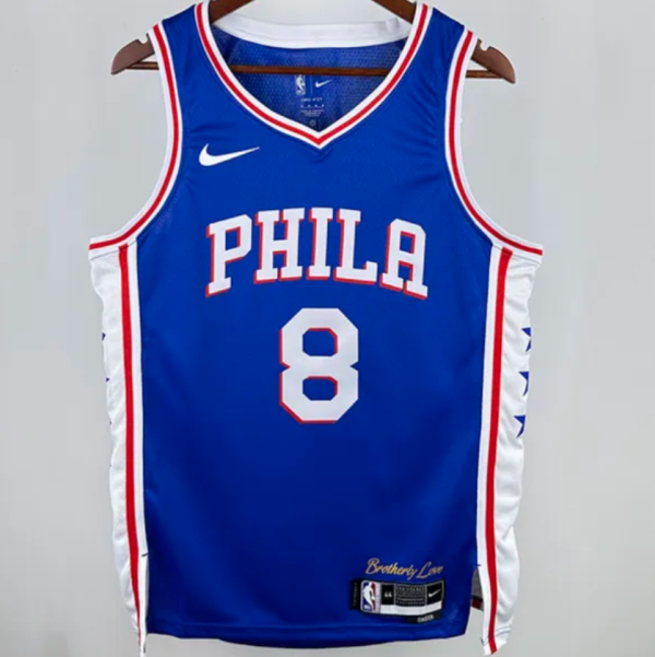 2025 76ers GEORGEG #8 Blue 1:1 Quality NBA Jersey 热压