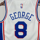 2025 76ers GEORGEG #8 White 1:1 Quality NBA Jersey 热压