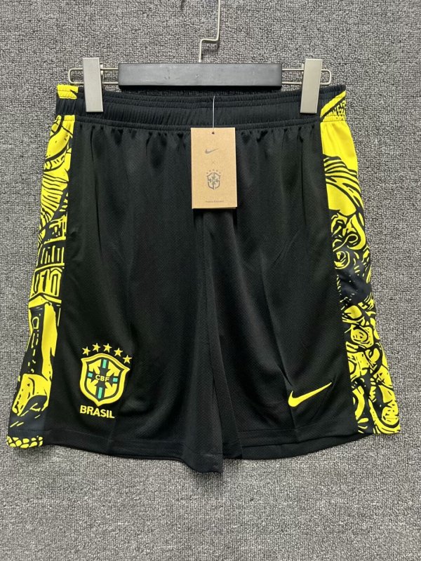 24/25 Brazil Special  Edition Black Yellow 1:1 Quality Shorts