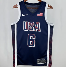 2025 Team USA JAMES #6 Sapphire Blue 1:1 Quality  NBA Jerseys