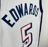 2025 Team USA EDWARDS #5 White 1:1 Quality  NBA Jerseys