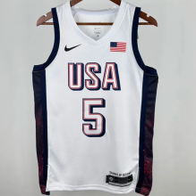 2025 Team USA EDWARDS #5 White 1:1 Quality  NBA Jerseys