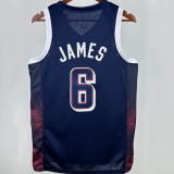 2025 Team USA JAMES #6 Sapphire Blue 1:1 Quality  NBA Jerseys