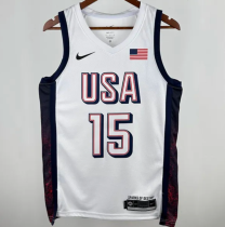 2025 Team USA BOOKER #15 White  1:1 Quality  NBA Jerseys