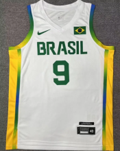 2024 Brazil Team HUERTAS #9 White 1:1 Quality  NBA Jerseys