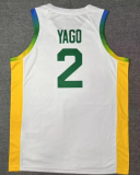 2024 Brazil Team YAGO #2 White 1:1 Quality  NBA Jerseys