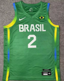 2024 Brazil Team YAGO #2 Green  1:1 Quality  NBA Jerseys