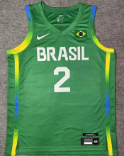 2024 Brazil Team YAGO #2 Green  1:1 Quality  NBA Jerseys