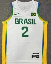 2024 Brazil Team YAGO #2 White 1:1 Quality  NBA Jerseys