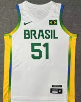 2024 Brazil Team CABOCLO #51 White 1:1 Quality  NBA Jerseys