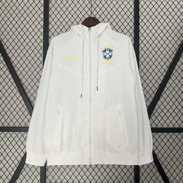 24/25 Brazil White  Windbreaker