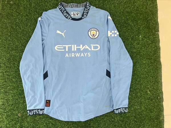 24/25 Manchester City Home Long Sleeve Player 1:1 Quality Soccer Jersey