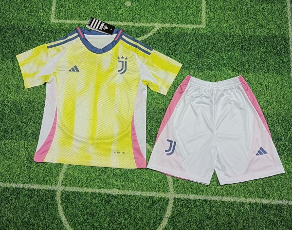 24/25 Juventus Away Kids Kits 1:1 Quality Soccer Jersey