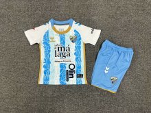 24/25  Malaga Home Kids Kits 1:1 Quality  Soccer Jersey