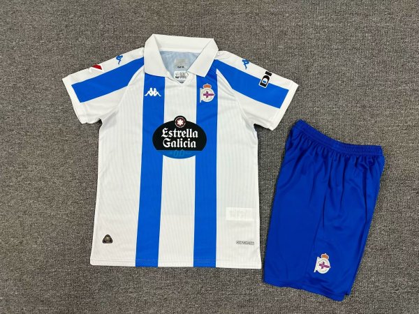 24/25 Deportivo Home Kids Kits 1:1 Soccer Jersey