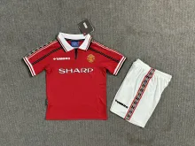 1998/1999 Manchester United Home Kids Kits Retro 1:1  Quality Soccer Jersey