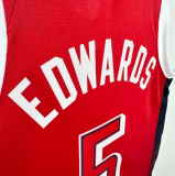2024 Team USA EDWARDS #5 Red 1:1 Quality NBA Jerseys