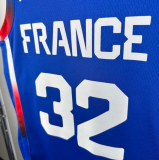 2024 Team FRANCE WEMBANYAMA #32 1:1 Quality  NBA Jerseys