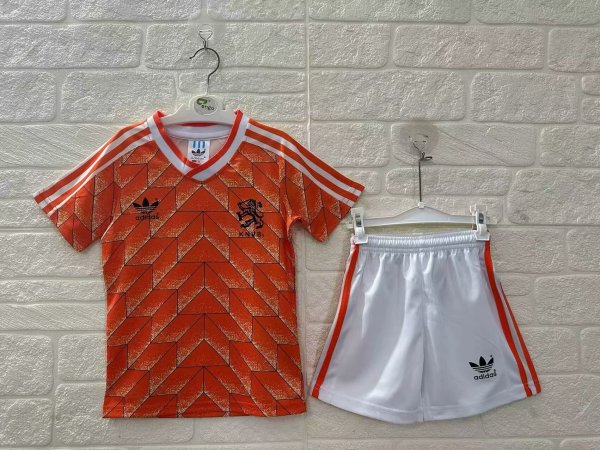 1988 Netherlands Home Kids Retro  1:1 Quality  Soccer Jersey
