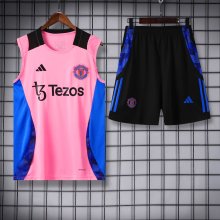 24/25 Manchester United Pink 1:1 Quality Training  Vest（A-Set）