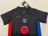 24/25 Barcelona Away Kids Kits 1:1  Soccer Jersey（胸前大logo）