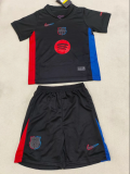 24/25 Barcelona Away Kids Kits 1:1  Soccer Jersey（胸前大logo）